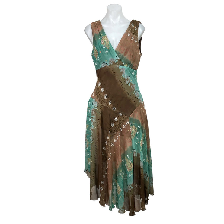 Rabbit Rabbit Rabbit Womens Asymmetric Sleeveless V-neck Midi Tank Dress Size 10
