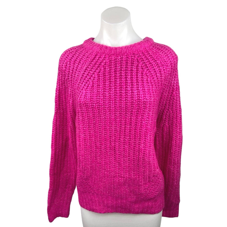 A New Day Hot Pink Crew Neck Oversized Knit Pullover Sweater Top Size M