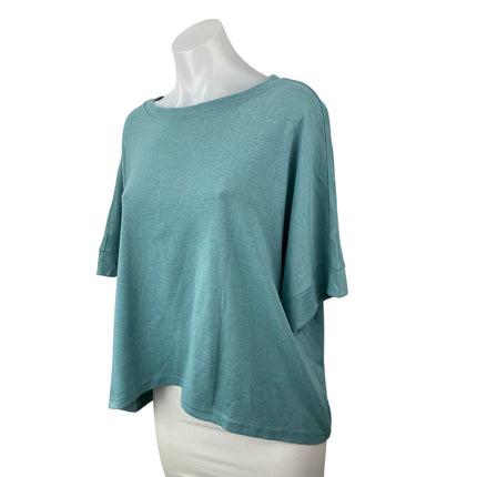 NEW Dokotoo Womens Teal Blue Half Sleeve Round Neck Loose T Shirt Tee Top Size M