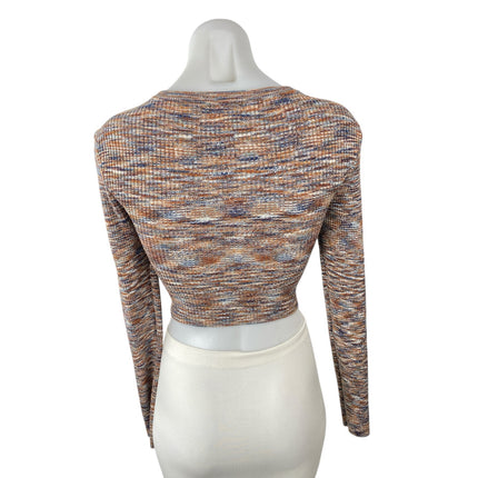 Lovers + Friends Women's Multicolor Knit Long Sleeve Crop Cardigan Sweater Top M