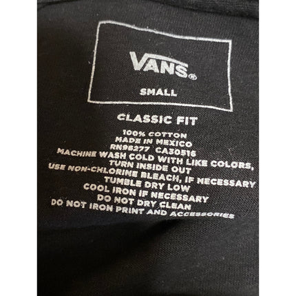 Vans of the Wall Men's Black Skater Long Sleeve Crew Neck T Shirt Tee Top Size S