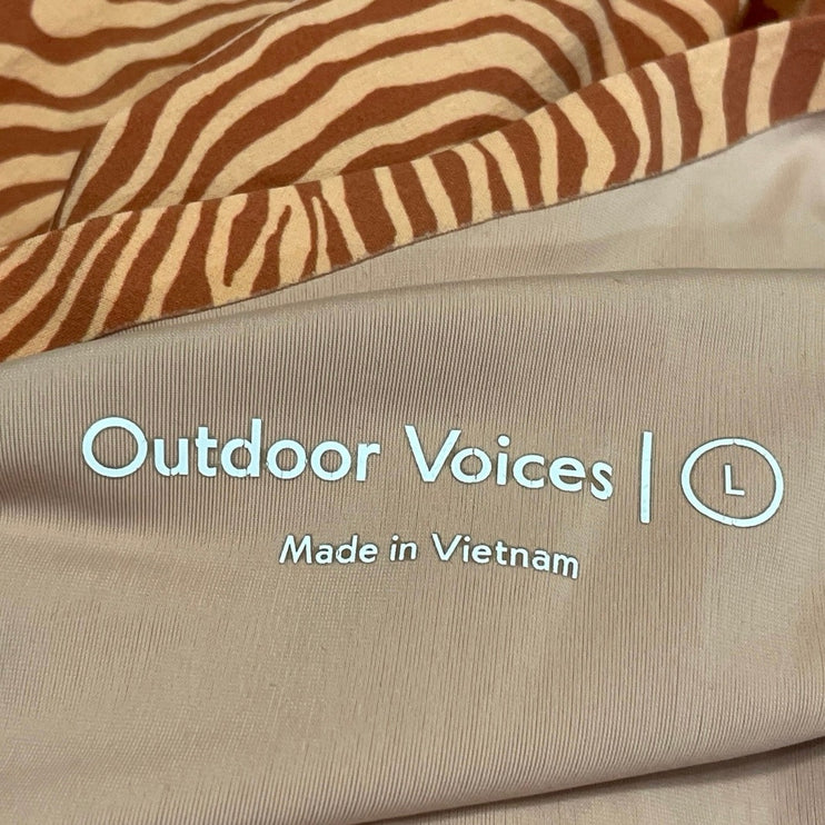 Outdoor Voices The Exercise Tan Zebra Scoop Built in Short Tennis Golf Dress L