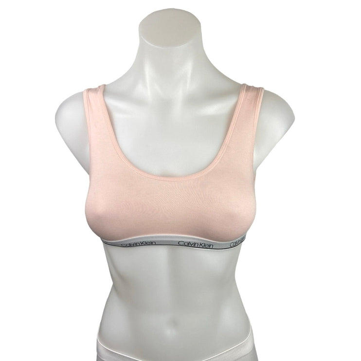 Calvin Klein Womens Pink Scoop Neck Pullover Athletic Yoga Sports Bra Top Size M