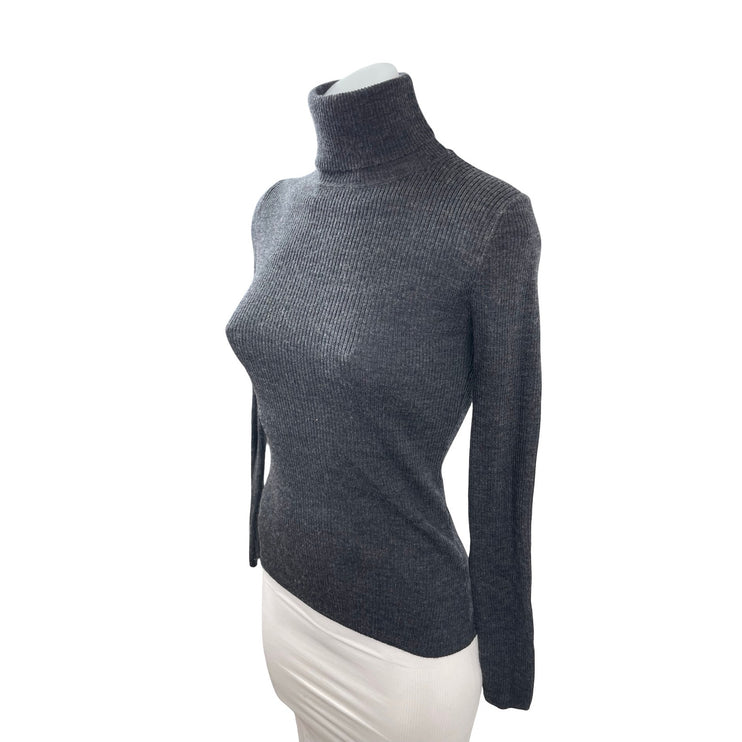 Philosophy Women Black 100% Wool Knit Long Sleeve Turtleneck Sweater Top Size M