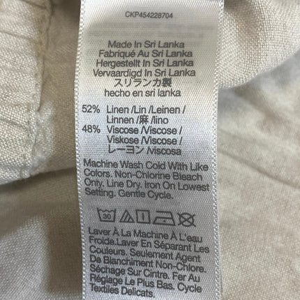 Madewell Lightspun White Linen High Rise Barrel Carrot Tapered Trousers Pants XS