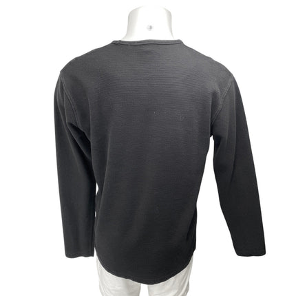 Never Lose Hedge Men's Black Long Sleeve Pocket Ribbed Knit T Shirt Tee Top XL