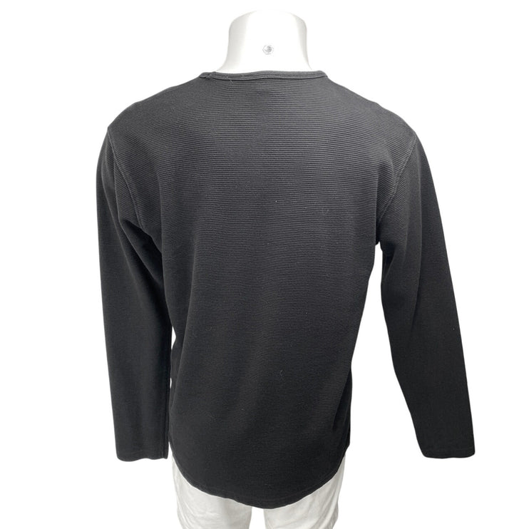 Never Lose Hedge Men's Black Long Sleeve Pocket Ribbed Knit T Shirt Tee Top XL
