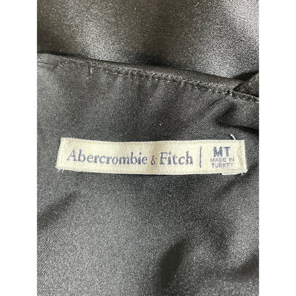 Abercrombie & Fitch Black Halter Silk Satin Cowl Neck Open Back Mini Dress Sz M