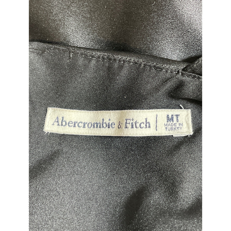Abercrombie & Fitch Black Halter Silk Satin Cowl Neck Open Back Mini Dress Sz M