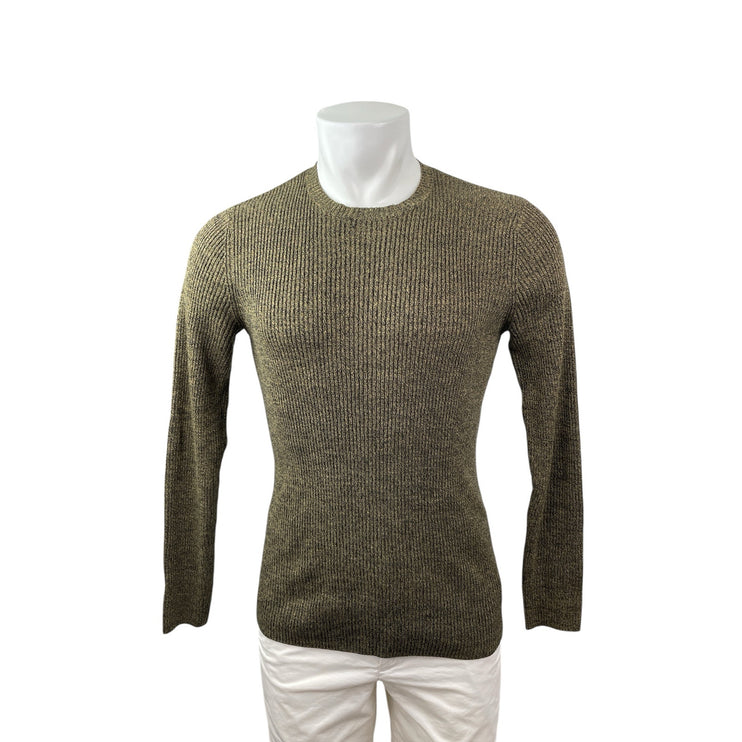 ASOS Men's Olive Green Ribbed Knit Crew Neck Long Sleeve Sweater Top Size M