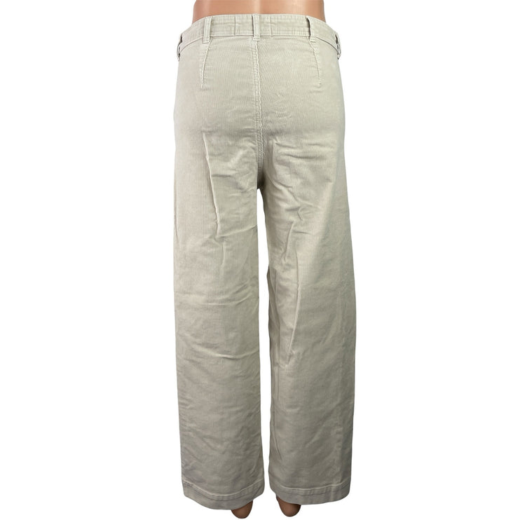 Everlane The Corduroy Women's Cream High Waisted Baggy Wide Leg Pants Size 2