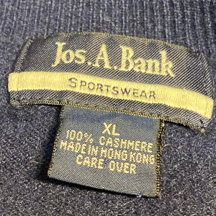 Jos A Bank Men's Navy Blue 100% Cashmere V Neck Button Up Sweater Vest Size XL