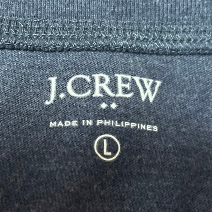 J.Crew Men's Navy Blue Long Sleeve Henley Crew Neck Basic T Shirt Tee Top Size L