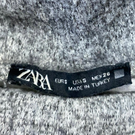 Zara Womens Gray Ribbed Knit Turtleneck Long Sleeve Oversized Sweater Top Size S