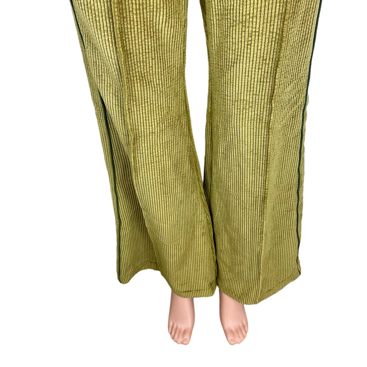 BDG Urban Outfitters Green Corduroy Flared Wide Leg Pull On Ankle Pants Size 26