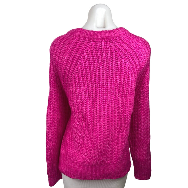 A New Day Hot Pink Crew Neck Oversized Knit Pullover Sweater Top Size M