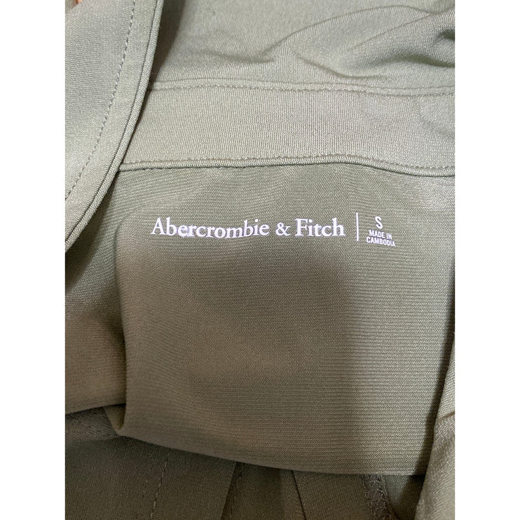 Abercrombie & Fitch Women's Green Short Sleeve Button Down Crop Shirt Top Size S