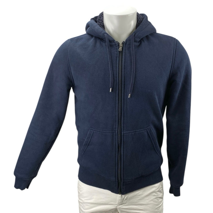 Michael Kors Men's Blue Long Sleeve Fleece Full Zip Hoodie Sweatshirt Top Size S