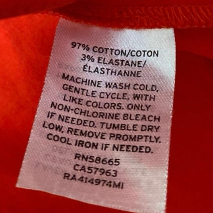 Rachel Parcell Red Long Sleeve Ruffle V Neck Peplum Wrap Blouse Top Size XS