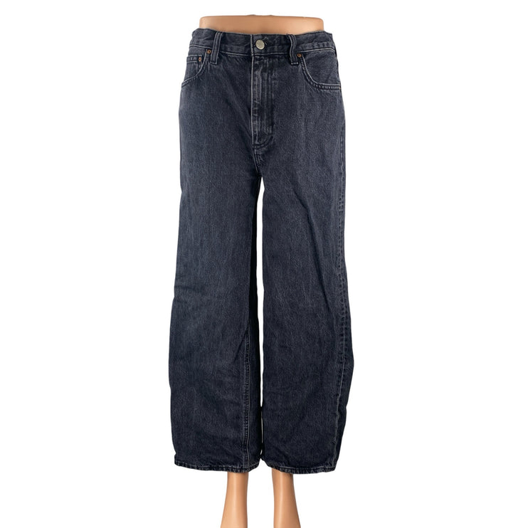 Denim Forum Women's Blue Dark Wash High Rise Wide Leg Baggy Denim Jeans Size 27
