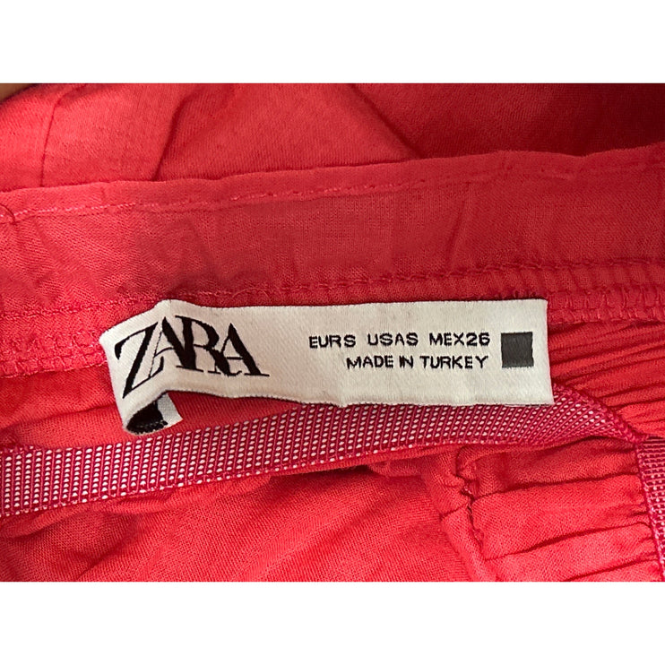Zara Red Sleeveless V Neck Tie Strap Cami Camisole Tank Fit & Flare Mini Dress S