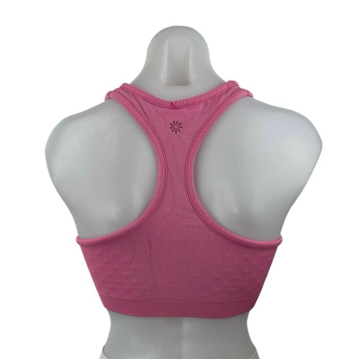 Athleta Women's Pink Racerback Yoga Workout Athletic Sports Bra Crop Top Size M