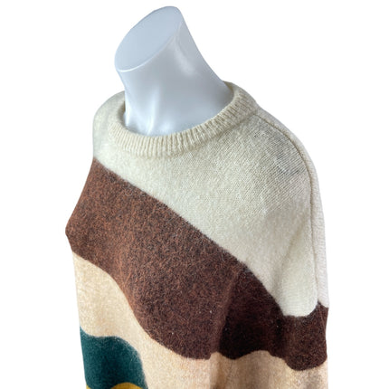 H&M Women's Multicolor Wool Colorblock Striped Long Sleeve Sweater Top Size M