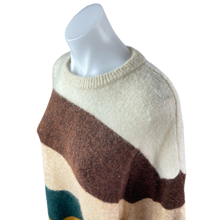 H&M Women's Multicolor Wool Colorblock Striped Long Sleeve Sweater Top Size M