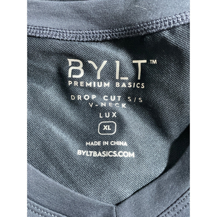 NEW BYLT Men's Blue V Neck Short Sleeve Premium Basic T Shirt Tee Top Size XL