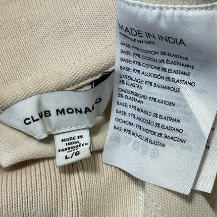 Club Monaco Men's Beige Short Sleeves Casual Button Collared Polo Shirt Top L/G