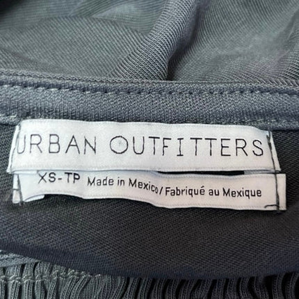 Urban Outfitters Gray Smocked Sleeveless Deep V Stretch Cropped Top Size XS