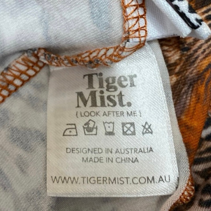 Tiger Mist Multicolor Cheetah Leopard Animal Print Long Sleeve Crop Top Size XS