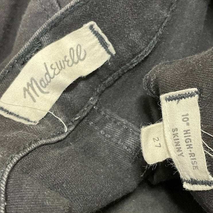 Madewell 10" The High Rise Skinny Women's Black Y2k Casual Denim Jeans Size 27