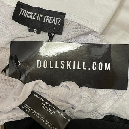 NEW Trickz N' Treatz White Black Short Sleeves Crop Top & Mini Skirt Sets Size S
