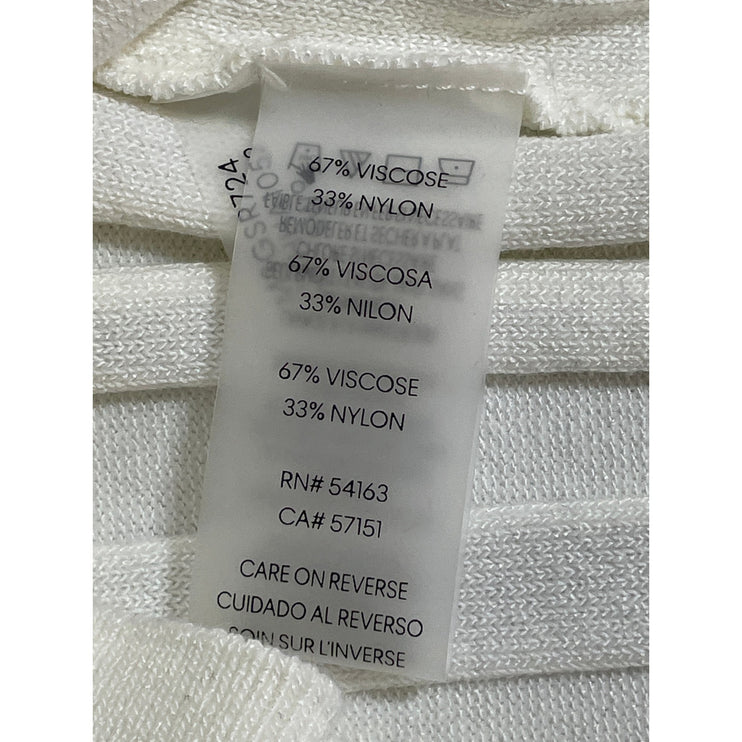 NEW Calvin Klein Women's Cream Ribbed Long Sleeve Wrap Sweatshirt Sweater Top L