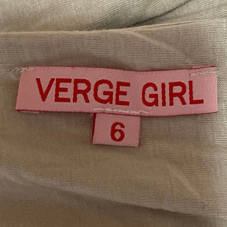 Verge Girl Beige Crossover Strappy Halter Cross Back Sleeveless Crop Top Size 6