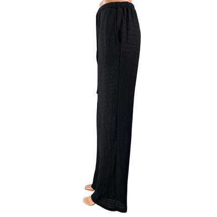 Peppermayo Women's Black Drawstring Elastic Waist Relaxed Lounge Trouser Pants 2