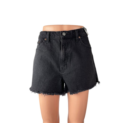 Abercrombie & Fitch The Mom Shore High Rise Black Cutoff Denim Jean Shorts 12