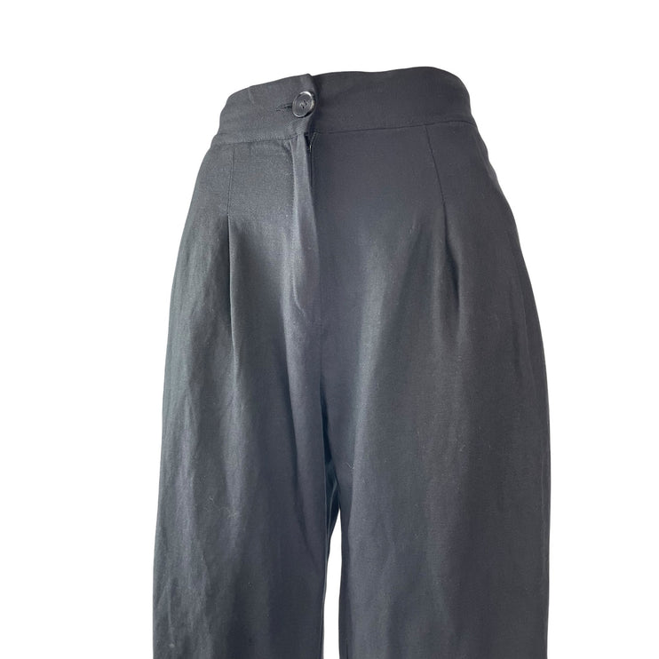 Naning9 Women's Black High Rise Pleated Wide Leg Baggy Trousers Pants Size XS