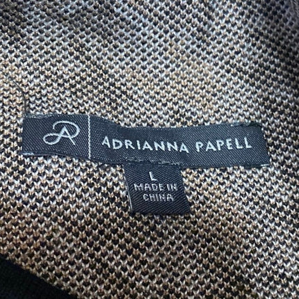 Adrianna Papell Women's Multicolor Houndstooth Long Sleeve Sweater Top Size L