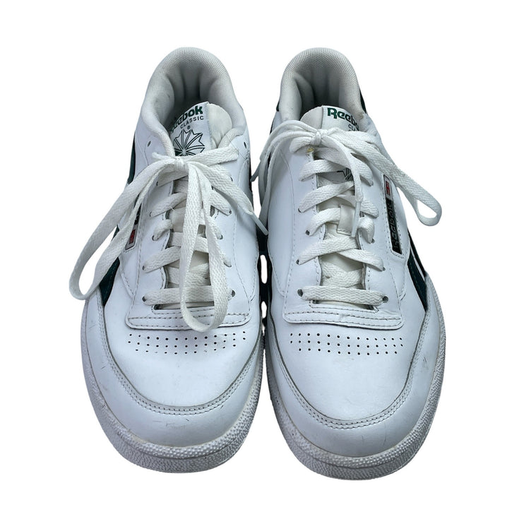 Reebok Club C Revenge Men's White Green Leather Lace Up Low Top Sneakers Shoes 9