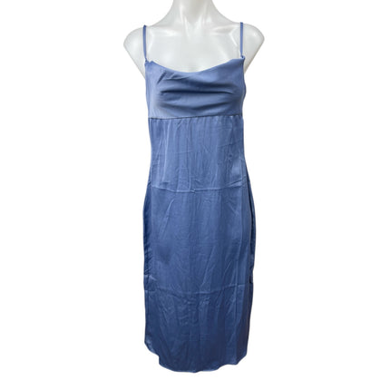 NEW WeWoreWhat Blue Satin Sleeveless Cowl Neck Cami Camisole Tank Slip Dress XL