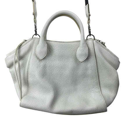 Botkier Vivi White Angled 100% Leather Band Crossbody Bag Satchel Handbag OS