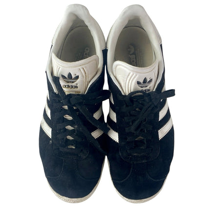 Adidas Gazelle Womens Black White Suede Leather Lace Up Low Top Sneakers Shoes 5