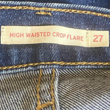 Levi's High Waisted Crop Flare Women's Blue Bootcut Y2k Denim Jeans Size 27