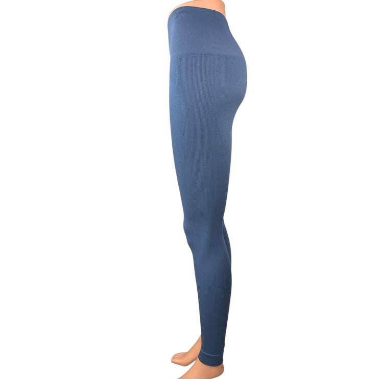 Set Active Women's Blue Mid Rise Athletic Workout Gym Yoga Leggings Pants Sz XS