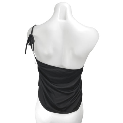 Tiger Mist Women's Black One Shoulder Sleeveless Cami Camisole Crop Tank Top S