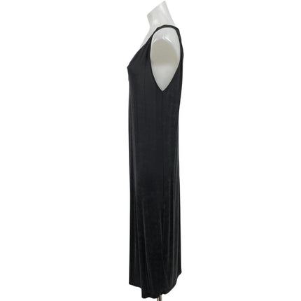 & Other Stories Women's Black Sleeveless Plunge V Neck Maxi A-Line Tank Dress M
