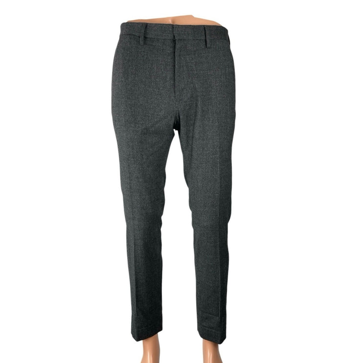 Banana Republic Men's Gray Wool Slim High Rise Straight Trousers Dress Pants 30