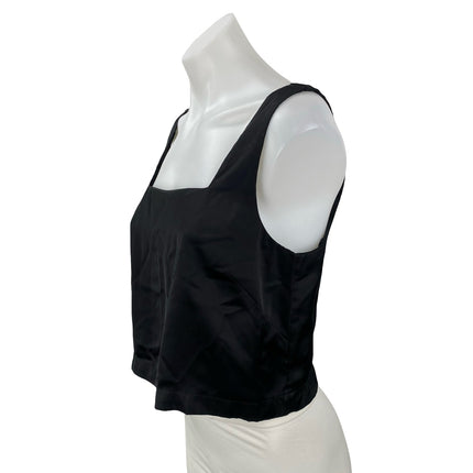 Abercrombie & Fitch Black Sleeveless Square Neck Cami Tank Blouse Crop Top Sz M